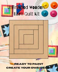 Log Cabin Barn Quilt Block: Unfinished Wood DIY Kit | Barn Quilt Designs
