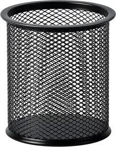 Wire Mesh Pen Cup, Office Caddy Storage, Black, ‎3.7" x 3.3"