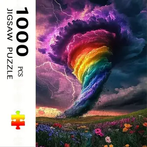 1000 Piece Rainbow Dragon Theme Puzzle, Large Adult Family Interactive Toy, DIY Home Decor Brain Challenge, Holiday Scene, Perfect Gift