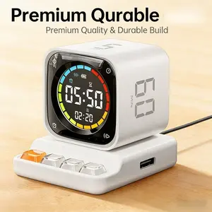 Qutable Premium KD3 Focus Timer Cube Smart Pomodoro Timer with 5/10/30/60 Min Presets Silent Vibration Alerts Custom Countdown Clock 3 Alarms for ADHD Studying Work Kitchen With USB-C Magfor Easy Charging