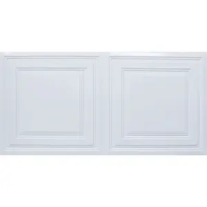 From Plain To Beautiful In Hours Economy 2 ft. x 4 ft. PVC Lay-in Faux Tin Ceiling Tile - #232 - (Pack of 10) / 80 sqft tile shopping
