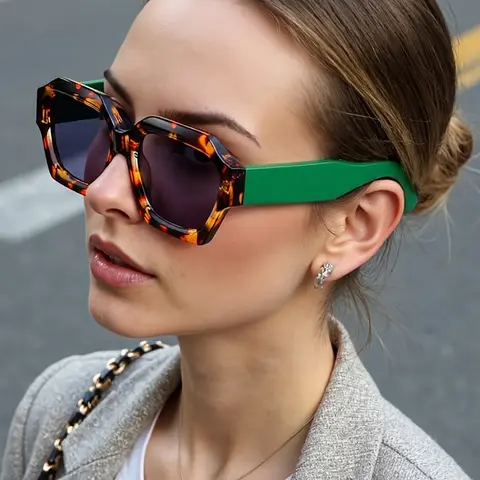 New Vintage Square Frame Glasses for Women, Tortoiseshell Frame Glasses, Chic Fashion Stylish Eyewear, Casual Stylish Glasses