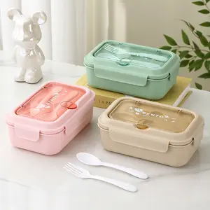 Durable Lightweight Plastic Lunch Container Microwave Safe Leak Proof Seal BPA Free for School Work Picnic Travel Daily Meals Fruits Snacks Sandwiches and Healthy Eating