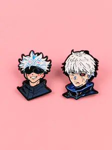 Cool Anime Character Pin, Punk Design Badge, Zinc Alloy Unique Brooch, Fashion Clothing Accessory, Casual Style, All Seasons, Pin Included