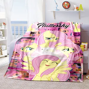 My Little Pony (30) Pattern Soft and Comfortable Flannel Blanket, Home Living Room Sofa Office Chair Napping Camping Machine Washable Four Seasons Blanket, Gift for Family, Friends, and Anime Fans, Christmas Decoratio