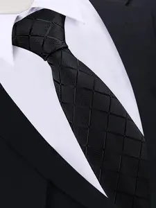 Men's Business Style Argyle Pattern Tie, Fashion Necktie for Men, Casual Elegant Tie, Casual Neckwear for Work Office, Daily Clothing Decor