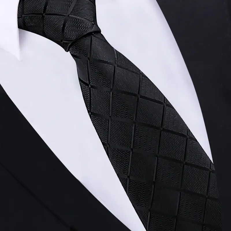 Men's Business Style Argyle Pattern Tie, Fashion for Men, Casual Elegant Tie, Casual Neckwear for Work Office, Daily Clothing Decor, Casual Formal Tie