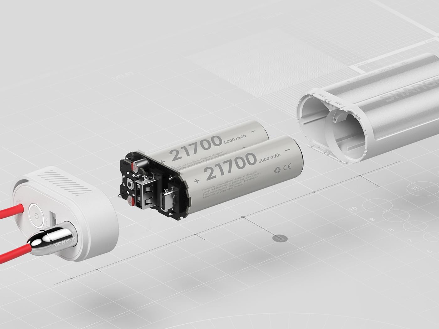 SHARGE Power Bank 10000mAh 30W Portable Charger with Built-in Type C Cable USB-C and USB-A Port Battery Pack for iPhone 17/16/15 Galaxy S25 iPad Pixel 9