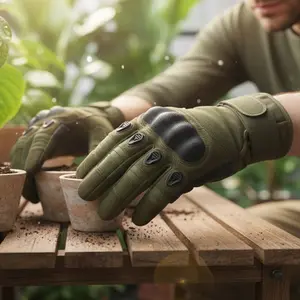 Motorcycle Gloves for Men, Touchscreen Cycling Gloves for Outdoor Sport (Tac-Green)