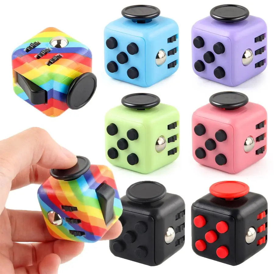 Colorful 6-Sided Press Finger Magic Cube Dice, Novelty Magic Dice Toy, Stress-Relief Sensory Toy, Fingertip Vent Toy, Gift For Children And Adults