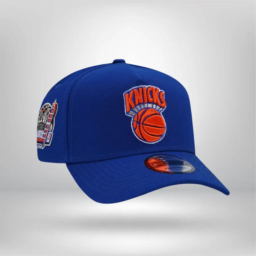 New Era Knicks Snapback Hat – Royal & Orange Design, Adjustable Closure, Classic Streetwear Style #hatsmen