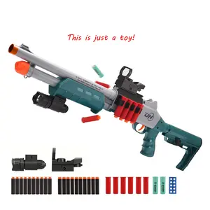 JH2027C TOY Foam Dart Blaster - Safe EVA Material with Retractable Stock & Scope, Outdoor Battle Game Toy for Kids' Birthday/Christmas Gifts