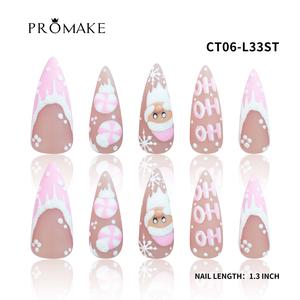 Promake Angel Christmas Collection-  Luxury Handmade Press on Nails-Nail Art Nail Care-With Nails Tools- Different Length  - S-L Size