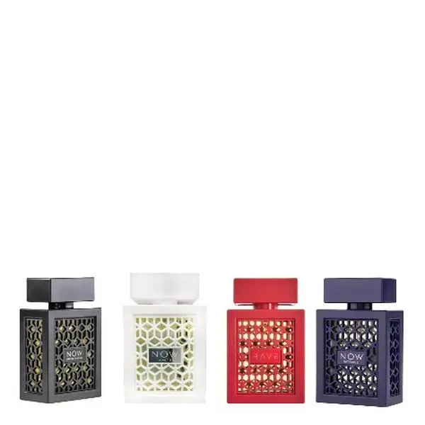 Lattafa Bundle | Rave Now | Men's + White + Rouge + Intense | Unisex Fragrance | 100 ML - 3.4 OZ | Eau De Parfum | Tuberose - Peach & Mandarin