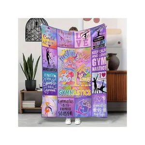 Gymnastics-Themed Cozy Plush Throw Blanket – Ultra-Soft Flannel With Inspirational Quotes & Colorful Designs – Perfect For Home, Office, Bed, Sofa, Car – Ideal Gift For Gymnasts & Fans-30*40in