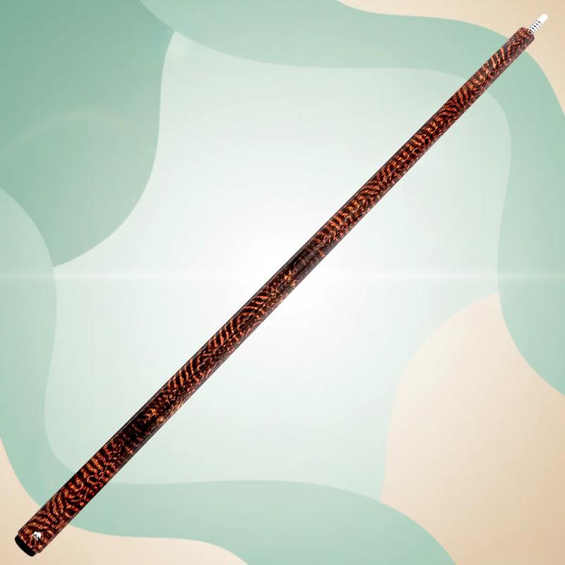 Rhino RETRO Snakewood-Inspired Wrapless Carbon Fiber Pool Cue with Time Crystal Tip, Pro Taper Shaft, Stainless 3/8-8 Joint, Weight-Adjustable