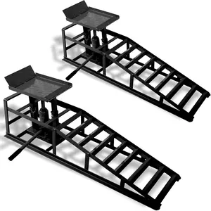 2 Pack Heavy Duty 12000LBS 5T Portable Car Truck Service Ramps for Oil Changes Home Garage Vehicle Auto Repair with Load Capacity Lift Ramps