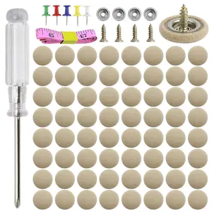 65 Set Car Roof Headliner Repair Kits, 262 Pcs Auto Roof Snap Rivets Retainer for Interior Ceiling Cloth Fixing Repair Buckle with Installation Tool Beige Flannelette