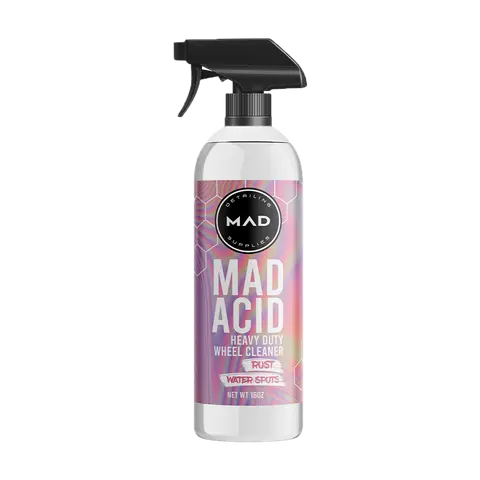 MAD ACID Light Acid Formula Automotive Liquid Cleaner Spray - Heavy Duty Wheel Cleaner, Fast Spot Remover for Grime, Rust, Chrome Cleaning, Emblems Cleaning, Glass & Plastic Safe (Wipe Application)