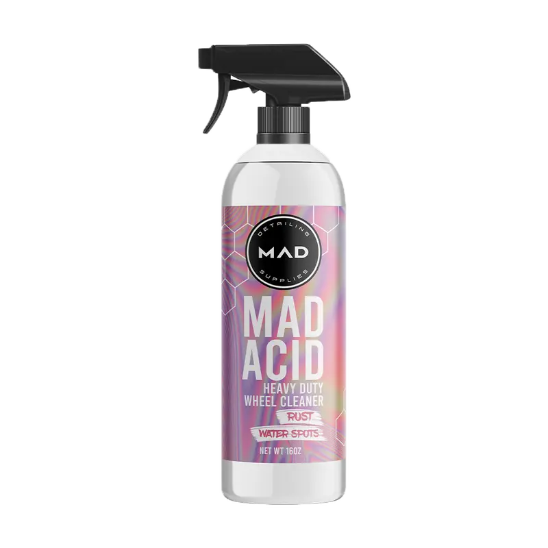MAD ACID Light Acid Formula Automotive Liquid Cleaner Spray - Heavy Duty Wheel Cleaner, Fast Spot Remover for Grime, Rust, Chrome Cleaning, Emblems Cleaning, Glass & Plastic Safe (Wipe Application)