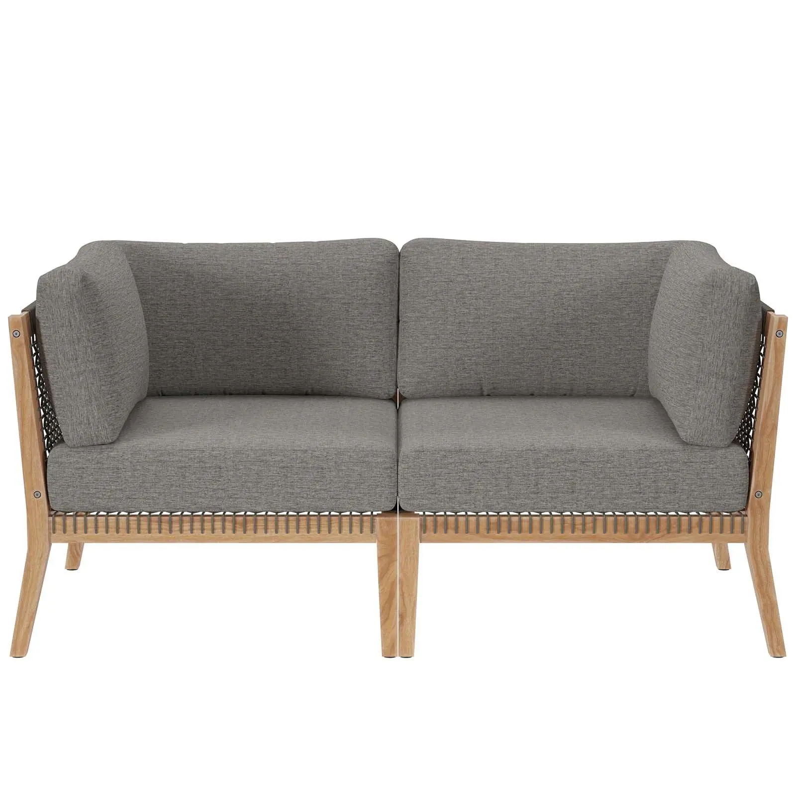 Modway Clearwater Outdoor Patio Teak Wood Loveseat