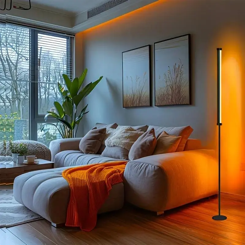 LED Corner Floor Lamp with Remote and USB Power, Adjustable Height Minimalist Mood Lamp for Living Room, Bedroom, Home Office and Parties, Modern Mood Lighting, LED Floor Lamps, Home Decor Light, Home Decoration Lamp