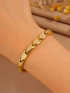 1 punk style waterproof stainless steel magnetic bracelet, men's fashion jewelry, vintage bracelet, fashionable bracelet, metal bracelet, very Thanksgiving, Valentine's Day, Easter
