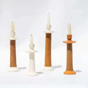 Leather Wrapped Ceramic Candle Holder