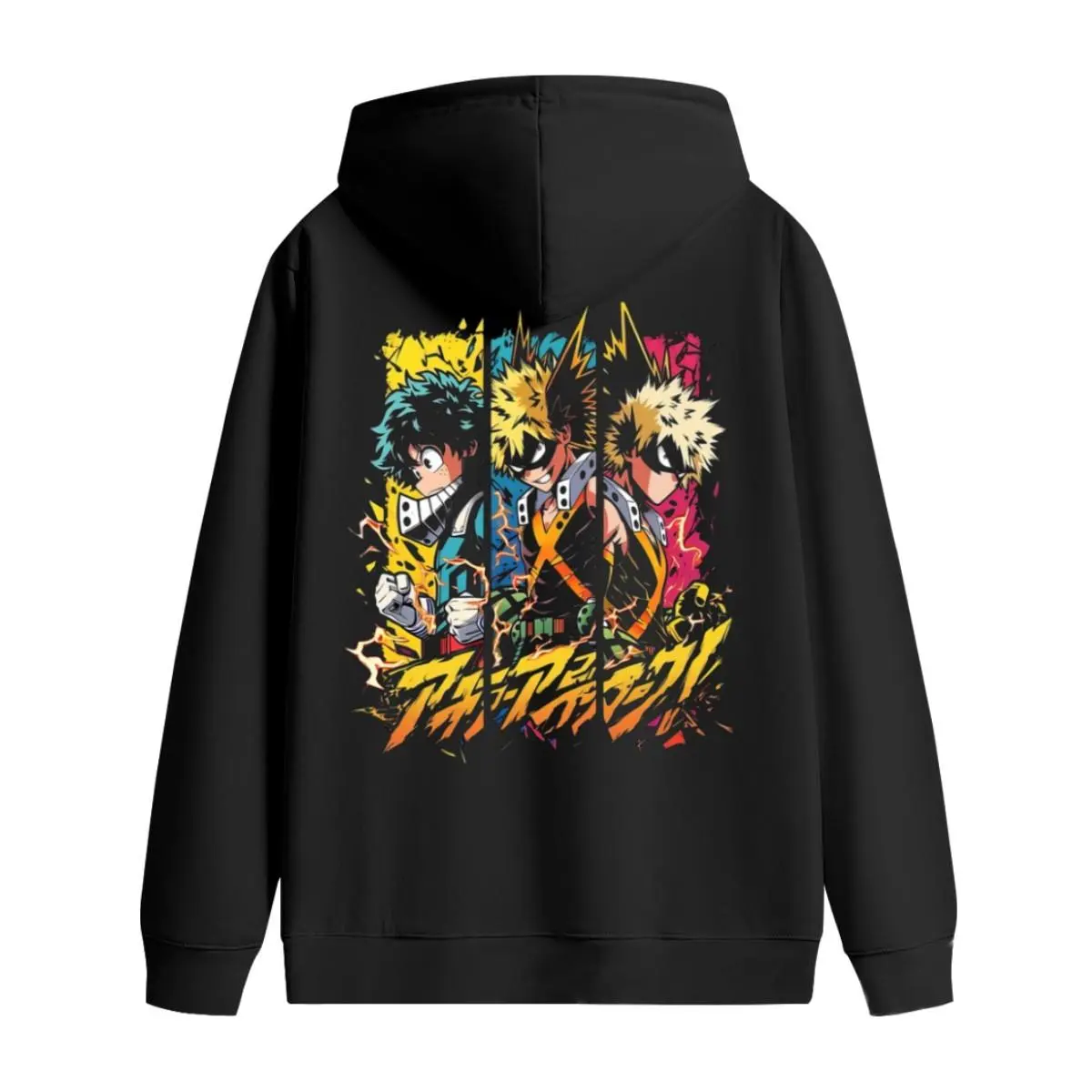 My Hero Academia Deku & Bakugo Rivalry Action Hoodie & T-Shirt, Izuku Midoriya Katsuki Anime Manga Graphic, Soft Pullover Sweatshirts, Trendy Men's Streetwear Lounge Wear, Comfy Stretch Great Fit for Daily Gym Travel, Fall Winter Gift Idea for Him
