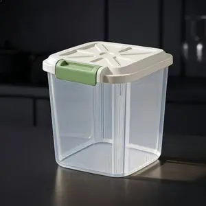 [1pc Pet Food Storage Box] Durable Transparent Pet Food Storage Container and Spoon | Sealed Rolling Box for Dog Cat Bird Food