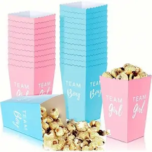 Gender Reveal Party Popcorn Boxes, Disposable 10pcs Gender Reveal Party Supplies, Party Decorations, Birthday Decorations, Party Favors