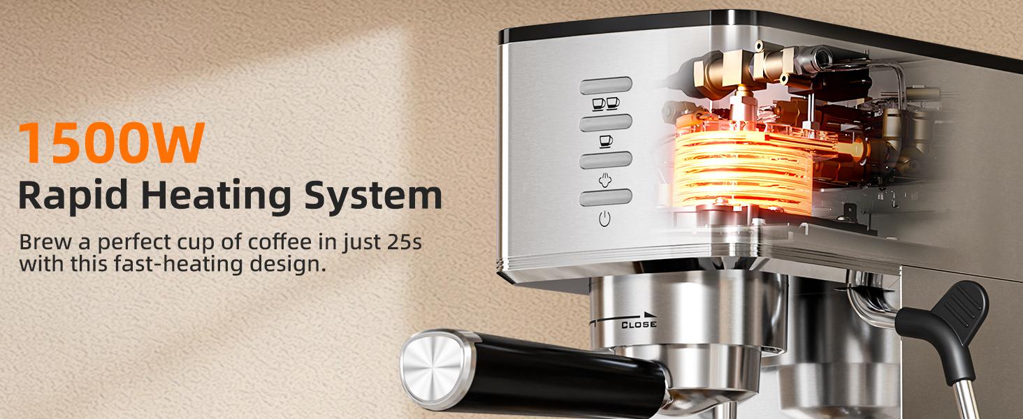 Espresso Machine 20Bar with Rapid Cold Brew Function - Hot & Iced Coffee Maker, Built-in Steam Wand, Touch Screen, 37oz Water Tank - Perfect for Lattes, Cappuccinos, and Gift for Coffee Lovers Espresso Machine 20Bar with Rapid Cold Brew Function - Hot & Iced Coffee Maker, Built-in Steam Wand, Touch Screen, 37oz Water Tank - Perfect for Lattes, Cappuccinos, and Gift for Coffee Lovers