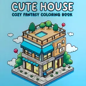 Cute  House Coloring Book, Relaxing and Calming Activity, Screen-Free Haven, Therapeutic Escape for Beginners, Kids, Seniors, Adults