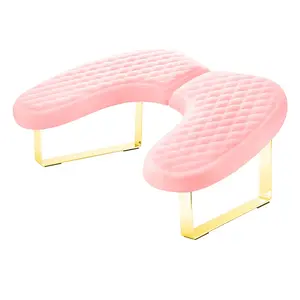 Pink Nail Art Hand Pillow Russian Style U-shaped High-end Foldable Comfortable Quilted Diamond Pattern Hand Pillow Cushion Nail