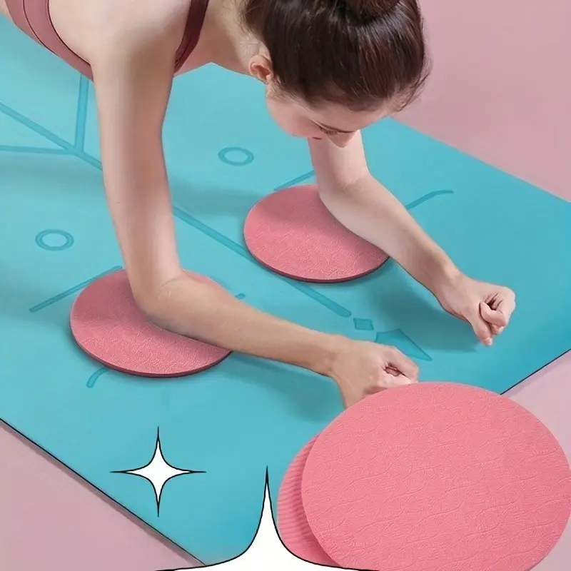 Plank Support Pad Tpe Knee Elbow Protector, Balance Mat 2 Pcs, Fitness Ab Wheel Pad, Round Yoga Mat, Exercise Accessories