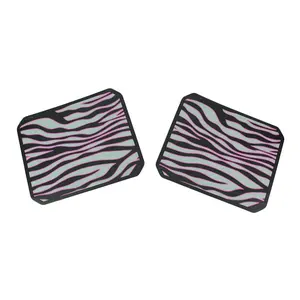 Set of 2 Pink Safari Zebra Striped Plasticlear Utility Mats