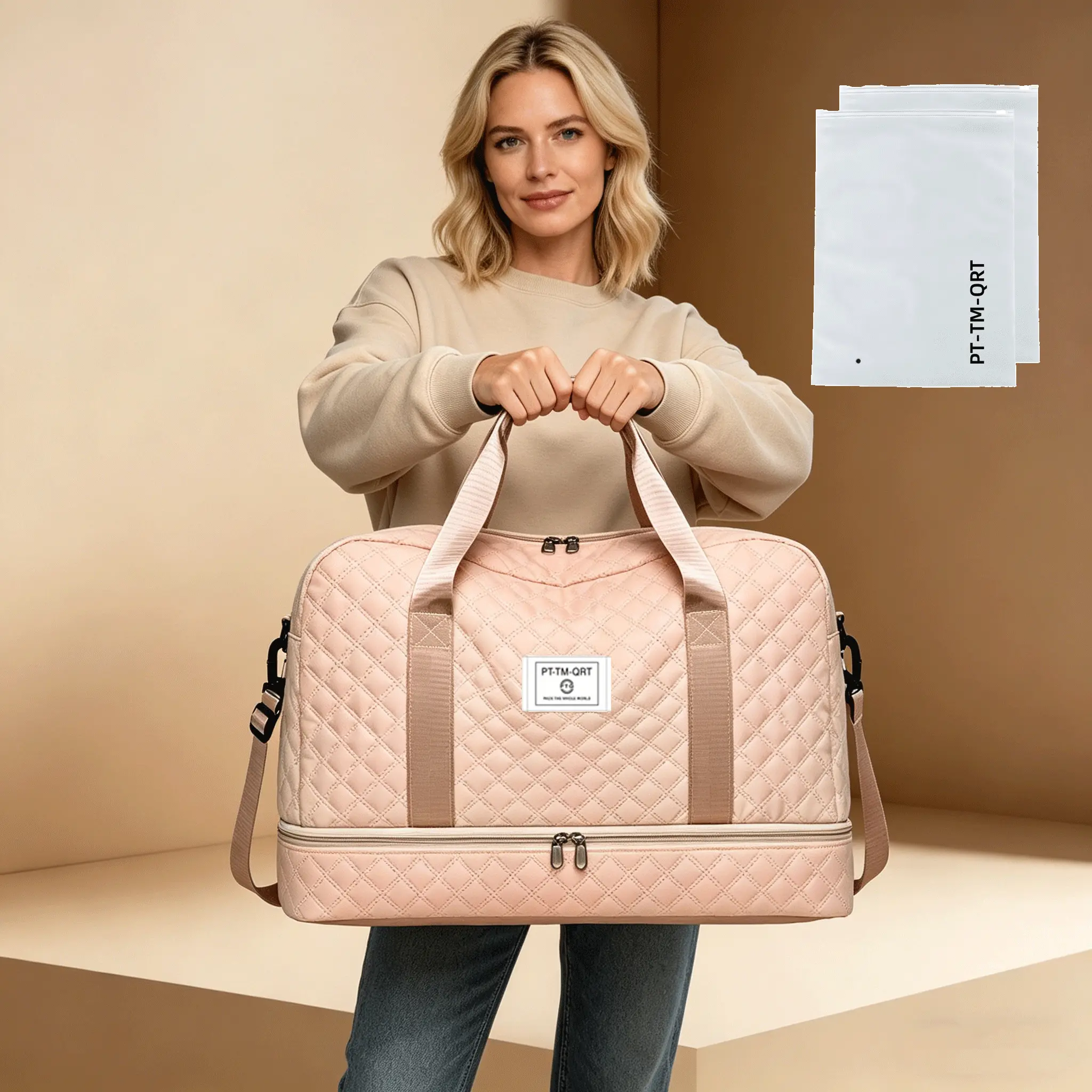 New multifunctional large travel bag—carry-on luggage bag with large capacity for fitness, unisex crossbody outdoor sports bag, handheld option, can attach to a suitcase; supports customization and wholesale.
