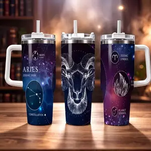 Aries 40oz Tumbler Ram Sign Astrology Travel Cup Birthday Present Gift