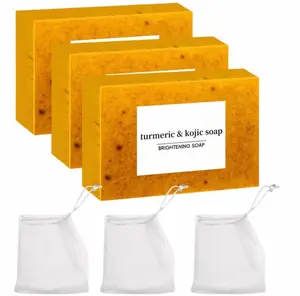 Lemon Turmeric and Kojic Acid Soap Bar, SummelFace and Body Wash for Men and Women, DailySkincare Cleanser with Soap Saver Bag,Moisturizing Kojic Soap #GLOBAL PICKS