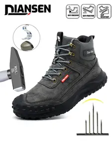 Steel Toe Shoes for Men Composite Toe Work Shoes Safety Sneakers all-season outdoor High top sneakers Indestructible Construction Puncture Proof Indestructible Shoes Slip-resistant and wear-resistant New Fashion