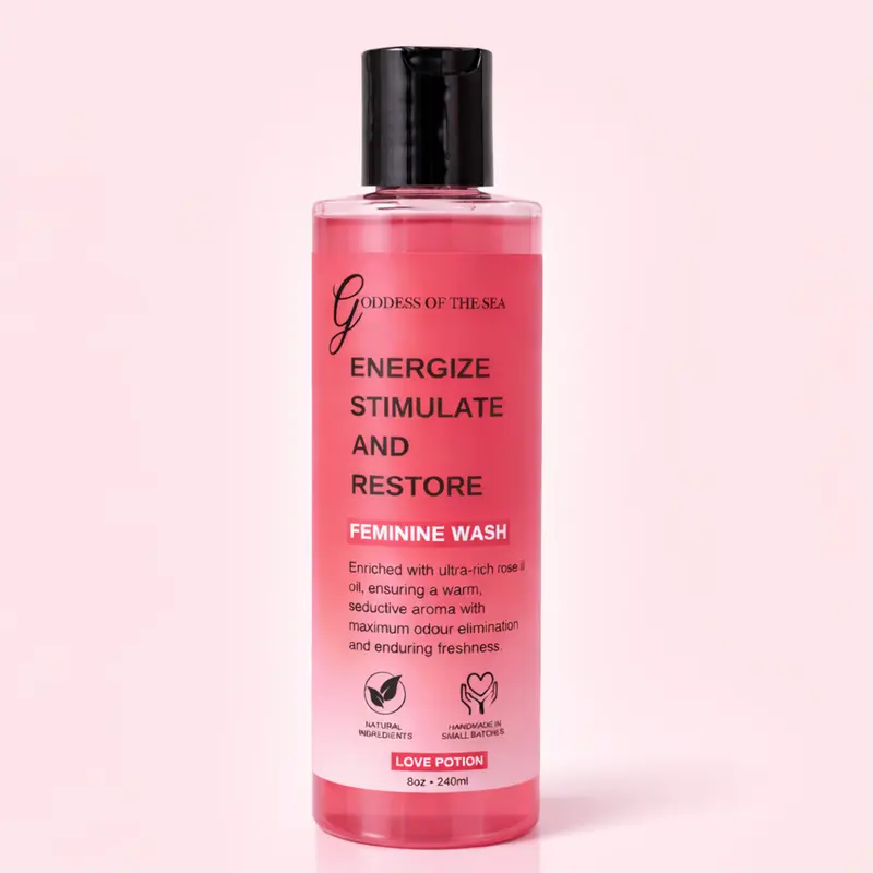 Love Potion Feminine Wash – Odor Control, Moisturizing, Gentle Intimate Cleanser with Rose Oil – Fragrance-Free, pH Balanced, Natural Yoni Wash for Daily Freshness