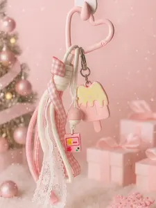 Pink Popsicle Kitty Charm Accessory - Compact Easy to Carry - Versatile Usage - Easy Clip-On Design