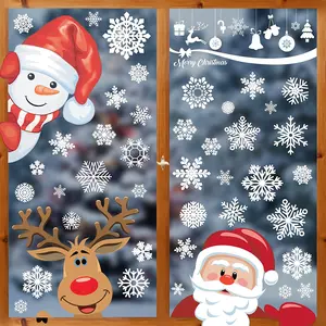 Christmas Decorations - Christmas Window Clings Decorations Stickers Indoor - Snowflakes Window Clings Decor for Home Office Classroom Miss Fantasy