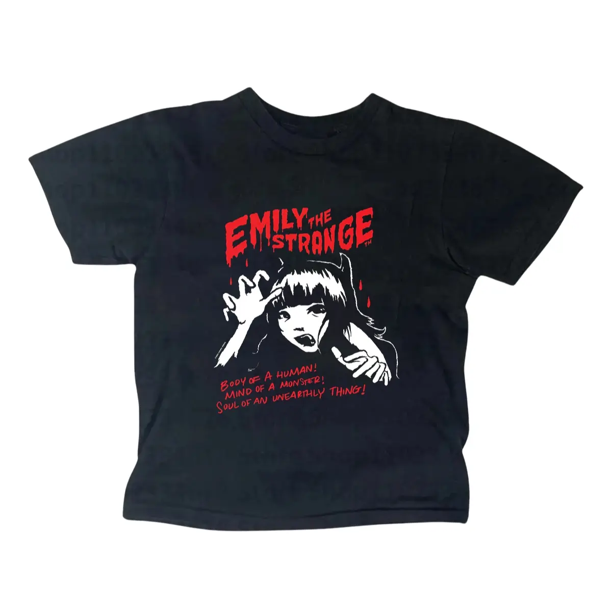 Unearthly Thing Emily Strange Baby Tee, Gothic Emo Girl, Y2k Top Women Streetwear, Summer Girl Top, Casual Cotton Short Sleeve, Women Fitted T-Shirt
