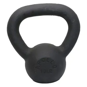 NEWZOME 10lbs Solid Cast Iron Kettlebell Durable Matte Powder Coating Non-Slip Handle Flat Bottom for Strength Training Muscle Building Functional Fitness Home Gym