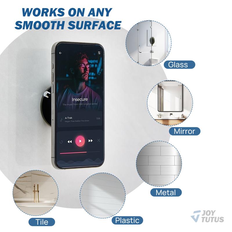 Joytutus 2026 Upgrade Multifunctional Vacuum Suction Phone Holder Portable Lazy Nano Magnetic Car Mount with Double-Row N52 Magnets for Smooth Surfaces Compact Lightweight Design