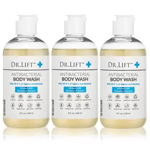 DR. LIFT Antibacterial Body Wash, Refreshing Scent, Hydrating Shower or Bath Cleanser With Citric Acid, Spirulina, and Lemon, Clean Moisturizing Formula, Vegan, Paraben and Phthalate Free, 8 Fl Oz