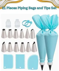 Master Cake Decorating Kit, 12 Pro Piping Tips Set with Reusable Piping Bags & Scrapers, Baking Supplies for Cake Decorating, DIY Baking Kit for Beginners & Professionals, Mother’s Day Gift, Father’s Day Gift