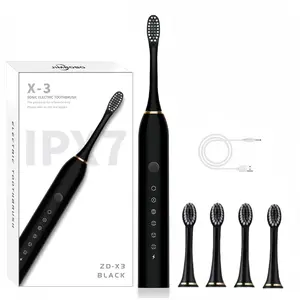 Whitening Electric Toothbrush 6 Modes, USB Rechargeable Sonic Toothbrush with Soft Bristles, IPX7 Waterproof Adult Toothbrush for Sensitive Teeth and Gum Care, 4 Brush Heads