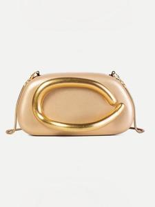 women's fashionable solid color box bag, vintage metal handle chain strap crossbody bag, elegant handbag for party decor for women & girls